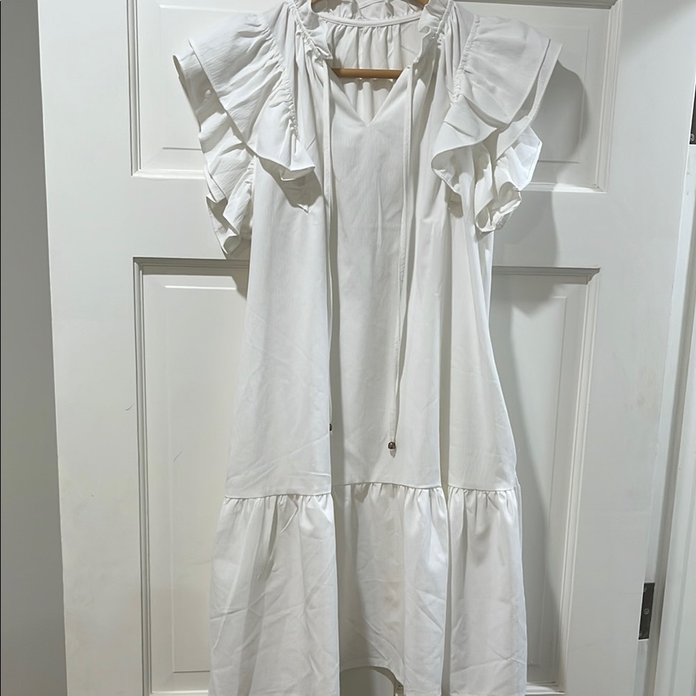 Elegant White Ruffle Dress